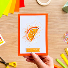 Load image into Gallery viewer, Orange slice iris folding card
