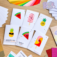 Load image into Gallery viewer, Six iris fold cards made with the Sweet Summer Card Making Kit
