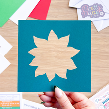 Load image into Gallery viewer, Teal Poinsettia Aperture Card
