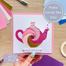 Load image into Gallery viewer, Make your own iris fold tea pot card
