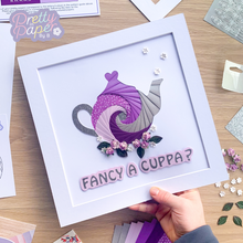 Load image into Gallery viewer, Iris Folding Tea Pot Craft Kit Personalised | Intermediate Teapot Wall Art Kit | Home Deco Craft Kit | Five colours available
