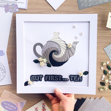 Load image into Gallery viewer, Iris Folding Tea Pot Craft Kit Personalised | Intermediate Teapot Wall Art Kit | Home Deco Craft Kit | Five colours available
