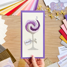 Load image into Gallery viewer, Time to Celebrate Iris Folding Kit | Wine, Gin, Champagne Glass Card Making Kit Intermediate | Personalised Craft Activity
