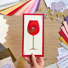 Load image into Gallery viewer, Time to Celebrate Iris Folding Kit | Wine, Gin, Champagne Glass Card Making Kit Intermediate | Personalised Craft Activity
