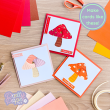 Load image into Gallery viewer, Three iris fold toadstool cards
