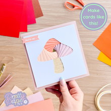 Load image into Gallery viewer, Iris fold toadstool on cipria card
