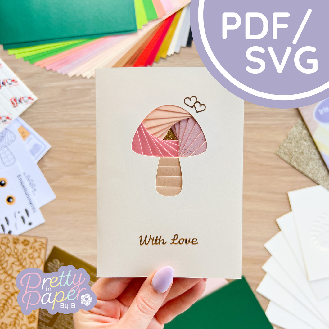 Iris Fold Toadstool Mini Pattern Template | PDF SVG | Card Making ...