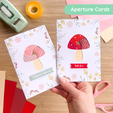 Load image into Gallery viewer, Mini Toadstool Printed Aperture Card Pack
