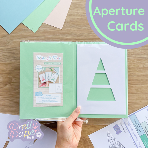 Triangle Christmas Tree Aperture Card Pack