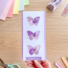 Load image into Gallery viewer, purple triple butterfly iris folding card
