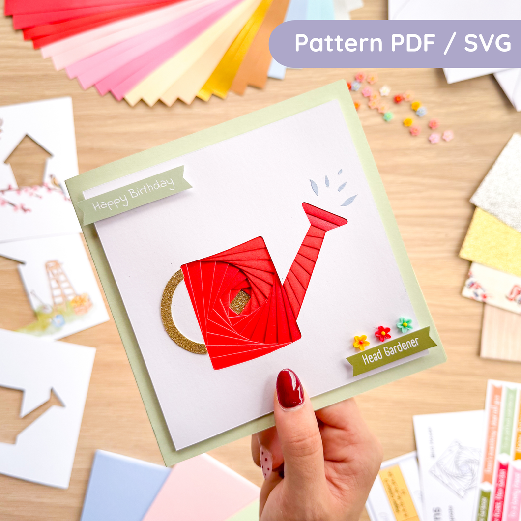 Watering Can Iris Folding Pattern PDF & SVG | Beginner Printable Downl ...