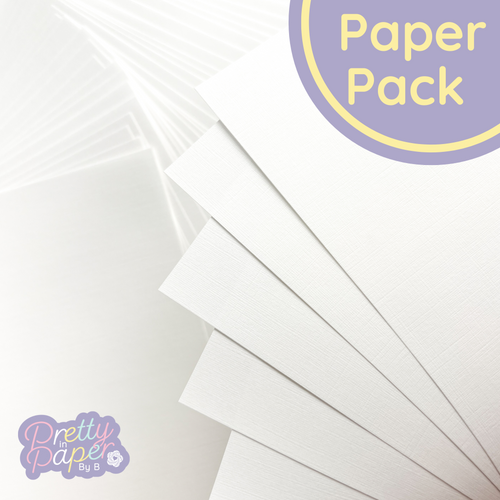 White linen textured paper pack for card inserts