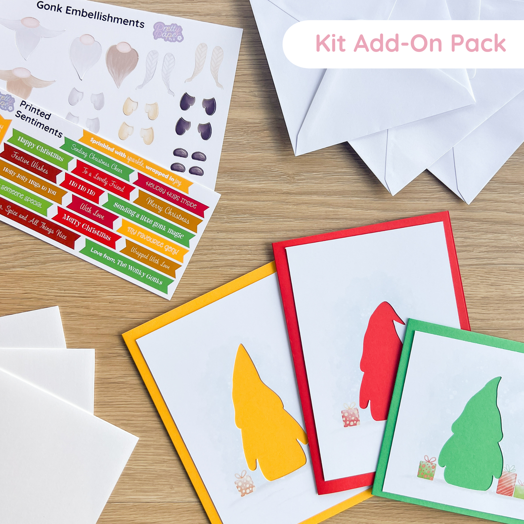 ADD-ON PACK extension for Wonky Gonks Traditional Christmas Card Making Kit