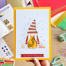 Load image into Gallery viewer, Wonky Gonks Card Making Kit| Traditional Christmas Edition | Beginner Iris Folding Craft Kit | Letterbox Craft Kit Gift | Red Green Gold
