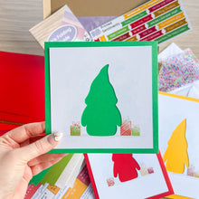 Load image into Gallery viewer, Wonky Gonks Card Making Kit| Traditional Christmas Edition | Beginner Iris Folding Craft Kit | Letterbox Craft Kit Gift | Red Green Gold
