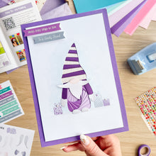 Load image into Gallery viewer, Wonky Gonks Card Making Kit | Winter Wonderland Edition | Beginner Iris Folding Craft Kit | Letterbox Craft Kit Gift | Blue Purple Teal
