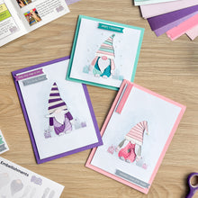 Load image into Gallery viewer, Wonky Gonks Card Making Kit | Winter Wonderland Edition | Beginner Iris Folding Craft Kit | Letterbox Craft Kit Gift | Blue Purple Teal
