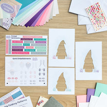 Load image into Gallery viewer, Wonky Gonks Card Making Kit | Winter Wonderland Edition | Beginner Iris Folding Craft Kit | Letterbox Craft Kit Gift | Blue Purple Teal
