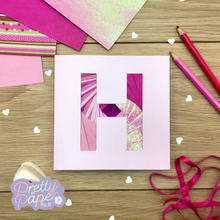 Load image into Gallery viewer, Letter H Iris Folding Pattern PDF SVG | Alphabet Beginner Iris Folding Pattern Download | Cut File | Card Making Template
