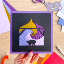 Load image into Gallery viewer, nativity-silhouette-iris-folding-template
