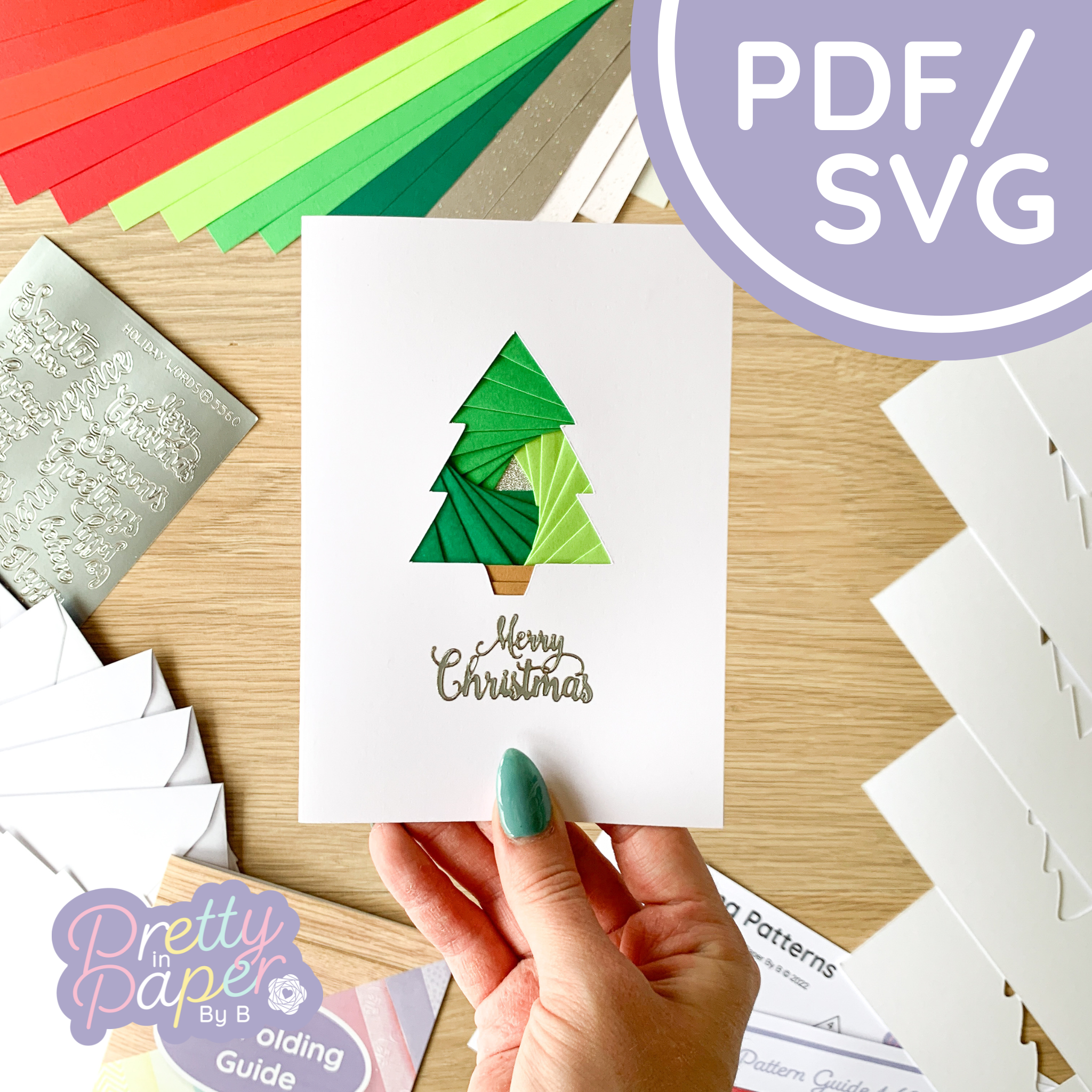 Traditional Christmas Tree Iris Folding Pattern | Xmas Tree Download ...