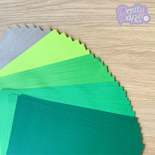 Load image into Gallery viewer, Rainforest green pearl, plain and sparkle iris folding paper
