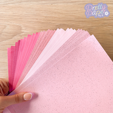 Load image into Gallery viewer, Pink plain and sparkle iris folding paper
