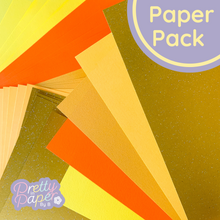 Load image into Gallery viewer, Gold and orange plain pearl sparkle paper

