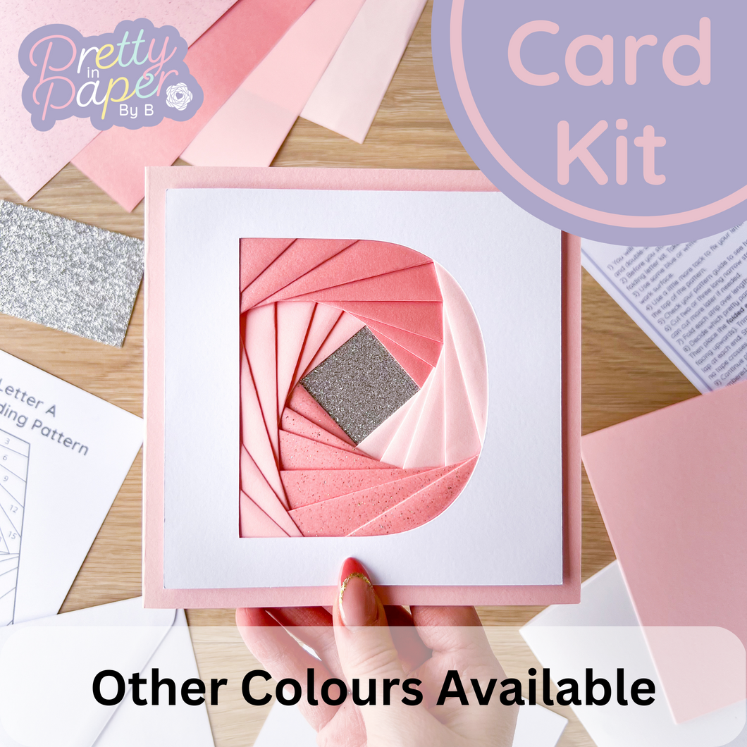 Alphabet Letter D Card Kit | Iris Folding Initial Card Making Kit | Beginner Craft Kit