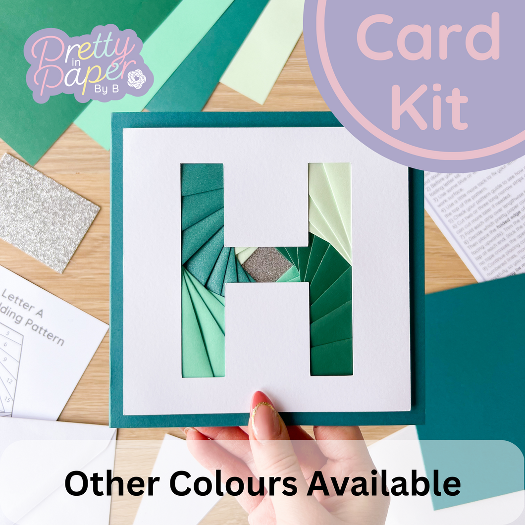 Alphabet Letter H Card Kit | Iris Folding Initial Card Making Kit | Beginner Craft Kit