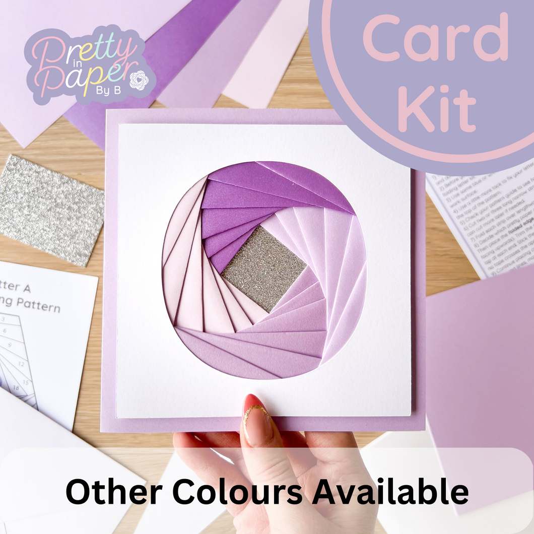 Alphabet Letter O Card Kit | Iris Folding Initial Card Making Kit | Beginner Craft Kit