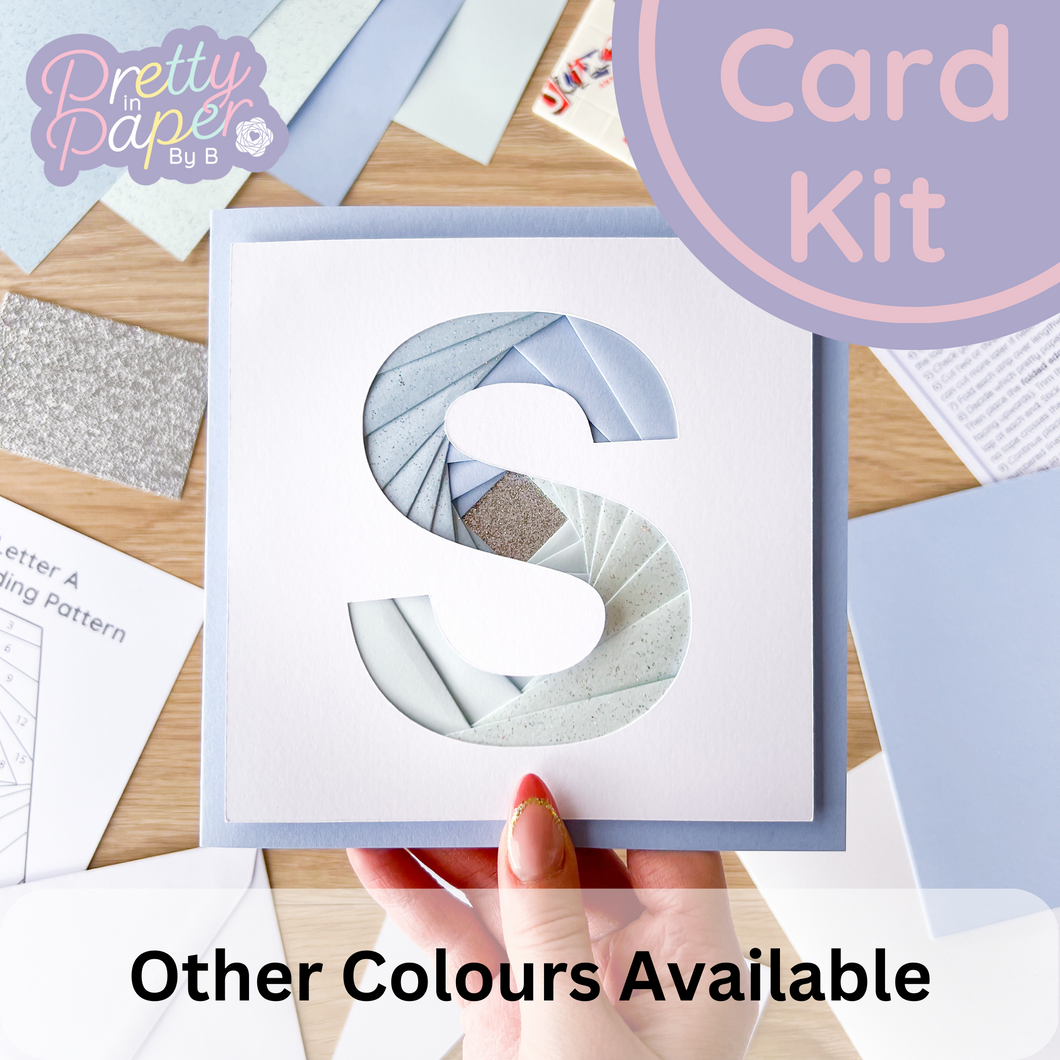 Alphabet Letter S Card Kit | Iris Folding Initial Card Making Kit | Intermediate Craft Kit