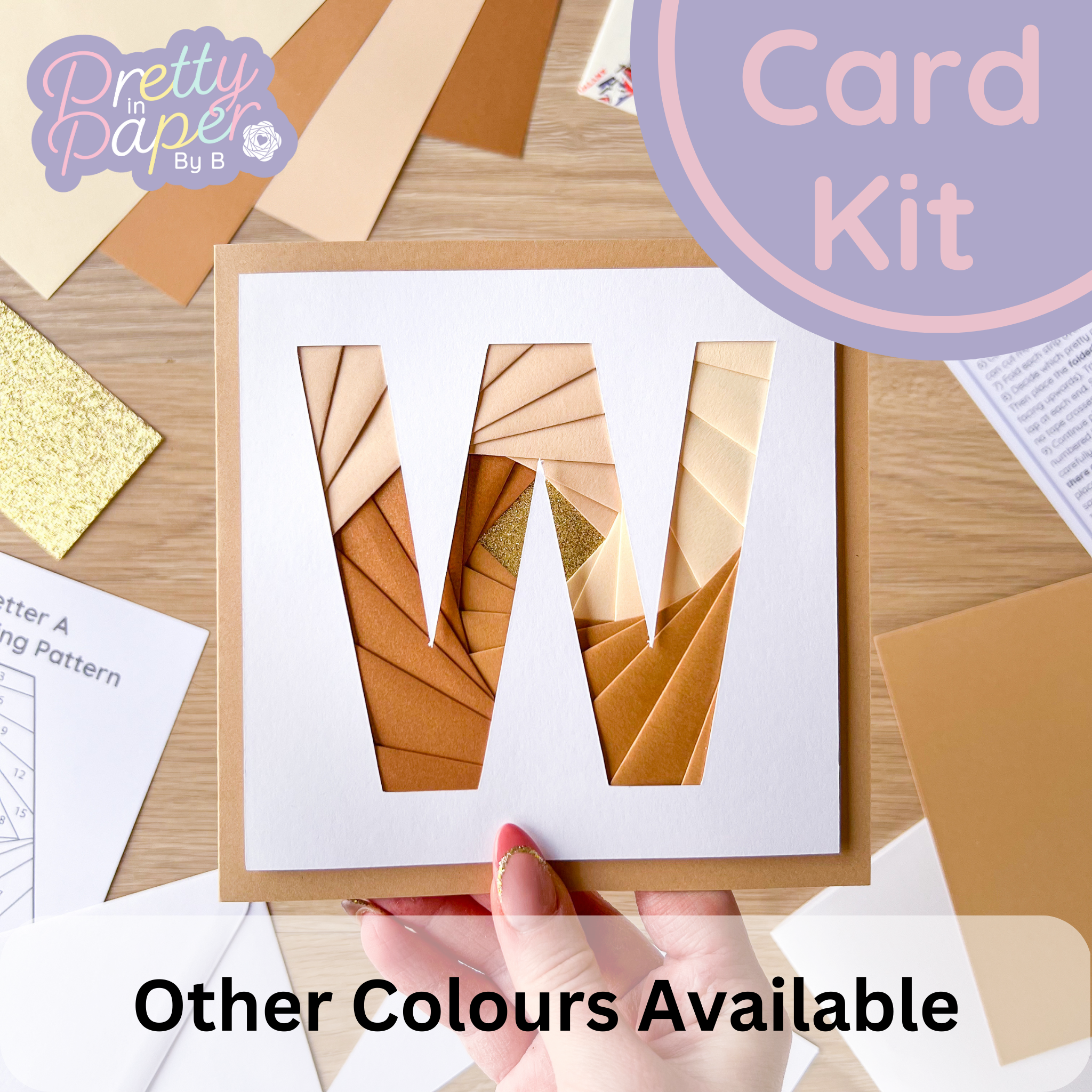 Alphabet Letter W Card Kit | Iris Folding Card Making Kit | Beginner ...