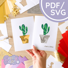 Load image into Gallery viewer, Cactus Plant Iris Folding Pattern Template

