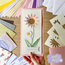 Load image into Gallery viewer, Sunshine Florals Card Making Kit | Iris Folding Craft Kit Intermediate | Letterbox Craft Gift
