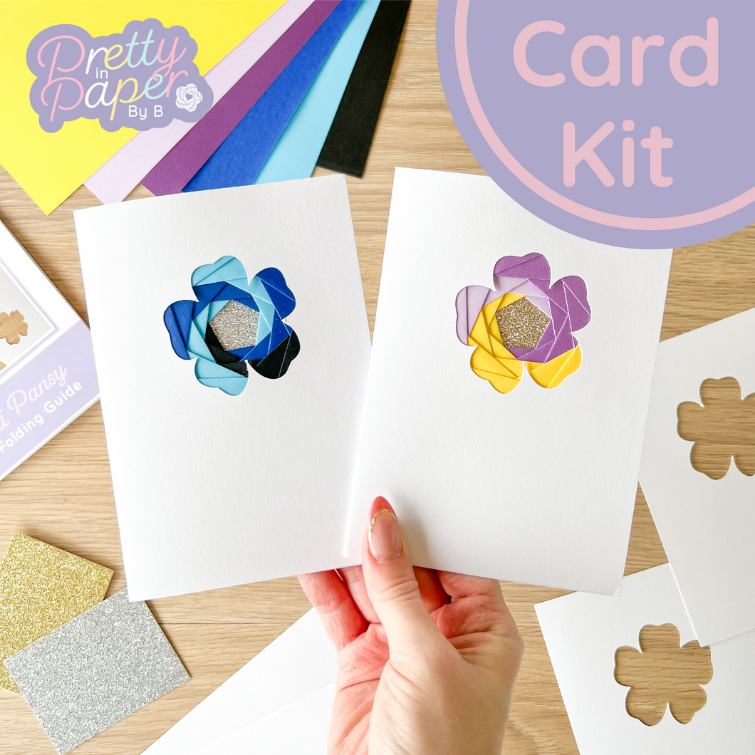 Iris Folding Card Making Kit Mini Pansy | Flower Craft Kit Beginners
