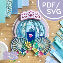 Load image into Gallery viewer, Princess Carriage Iris Folding Template

