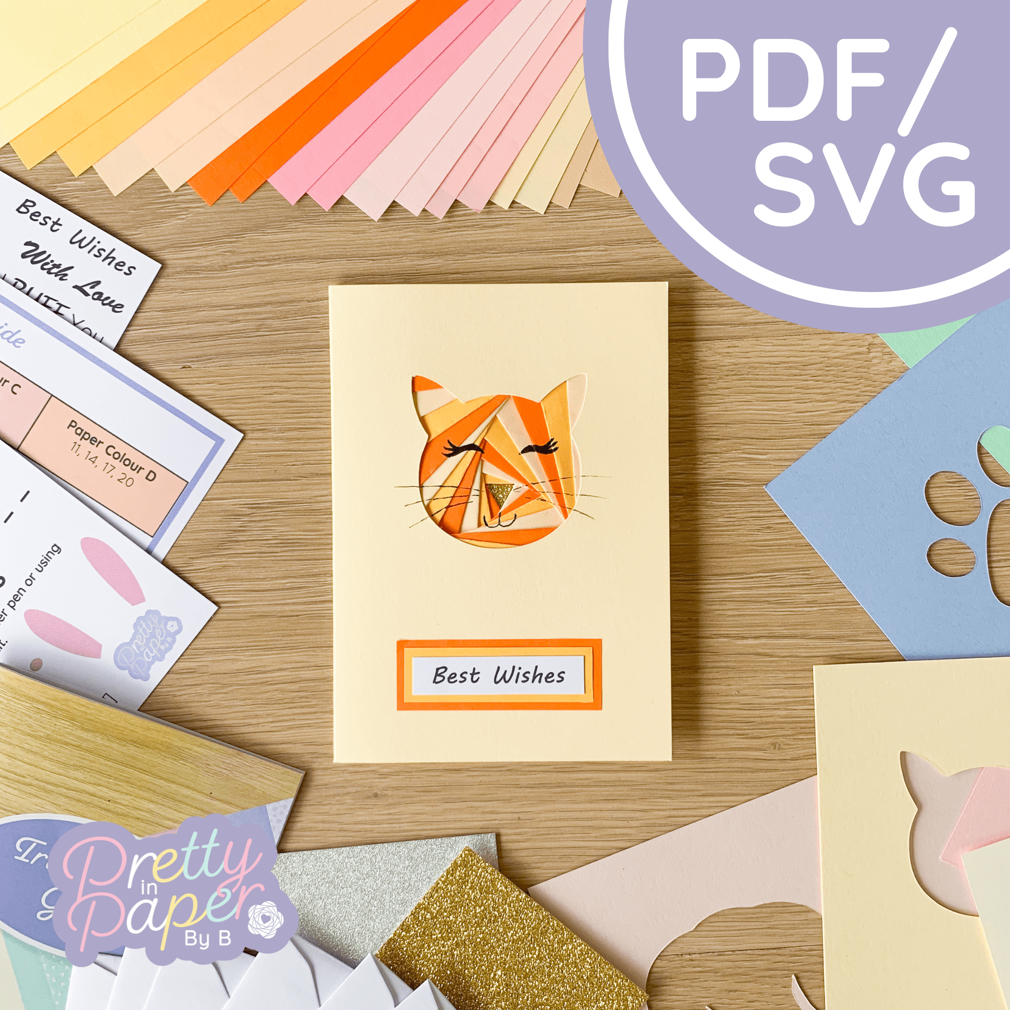 Cat Iris Folding Mini Pattern PDF & SVG | Kitty Printable Download ...