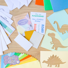 Load image into Gallery viewer, Dinosaur Card Making Kit
