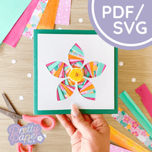 Load image into Gallery viewer, Flower Petals Iris Folding Pattern Template
