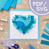 Heart Large Iris Folding Pattern PDF & SVG | Beginner Printable Download | Cut File