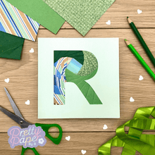 Load image into Gallery viewer, Letter R Iris Folding Template
