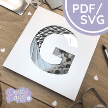 Load image into Gallery viewer, Letter G Iris Folding template
