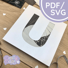 Load image into Gallery viewer, Letter U Iris Folding Template
