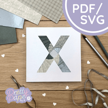 Load image into Gallery viewer, Letter X Iris Folding Template
