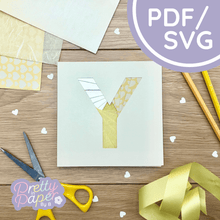 Load image into Gallery viewer, Letter Y Iris Folding Template
