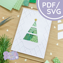 Load image into Gallery viewer, Triangle Christmas Tree Iris Folding Template
