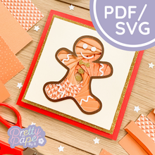 Load image into Gallery viewer, Gingerbread man iris folding template
