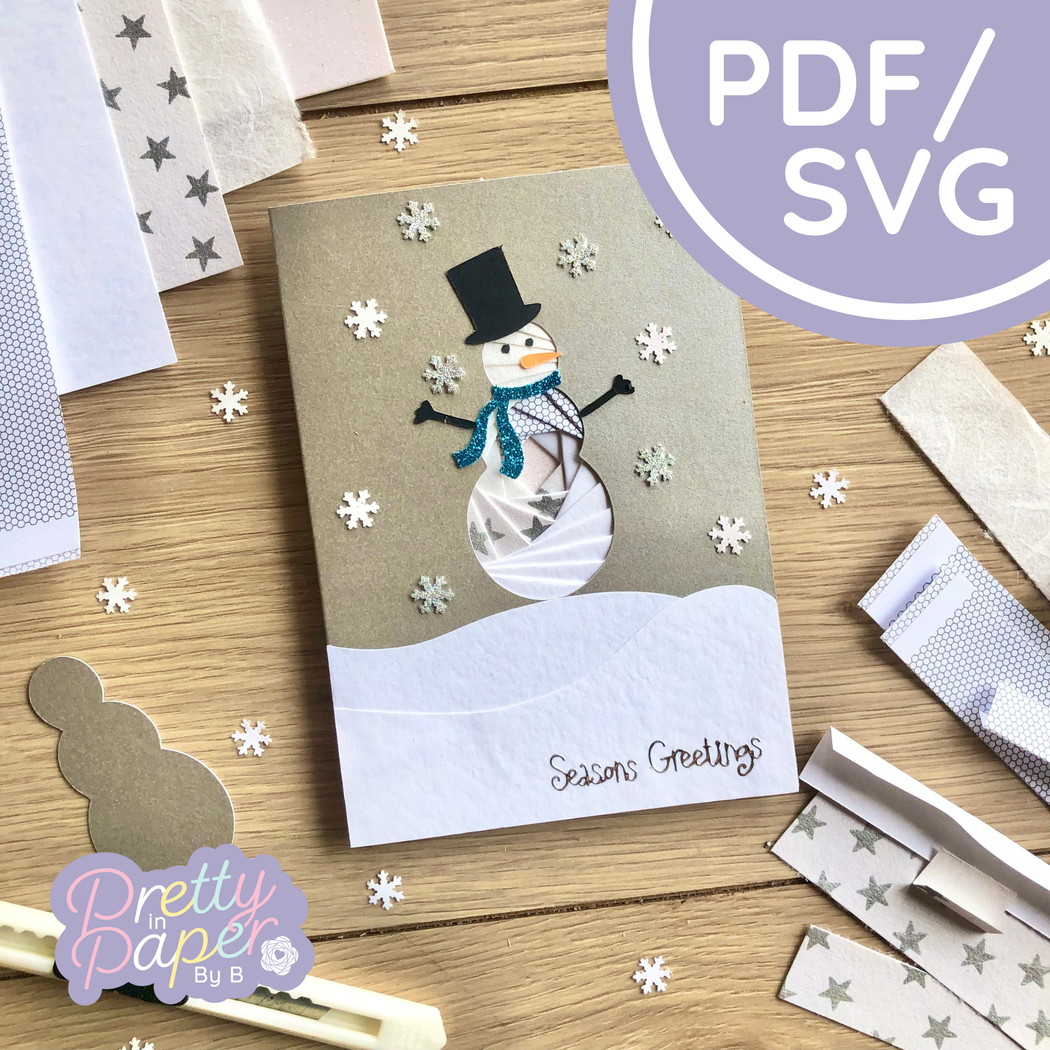 Snowman Iris Folding Pattern Template | Snow Man Beginner PDF SVG ...
