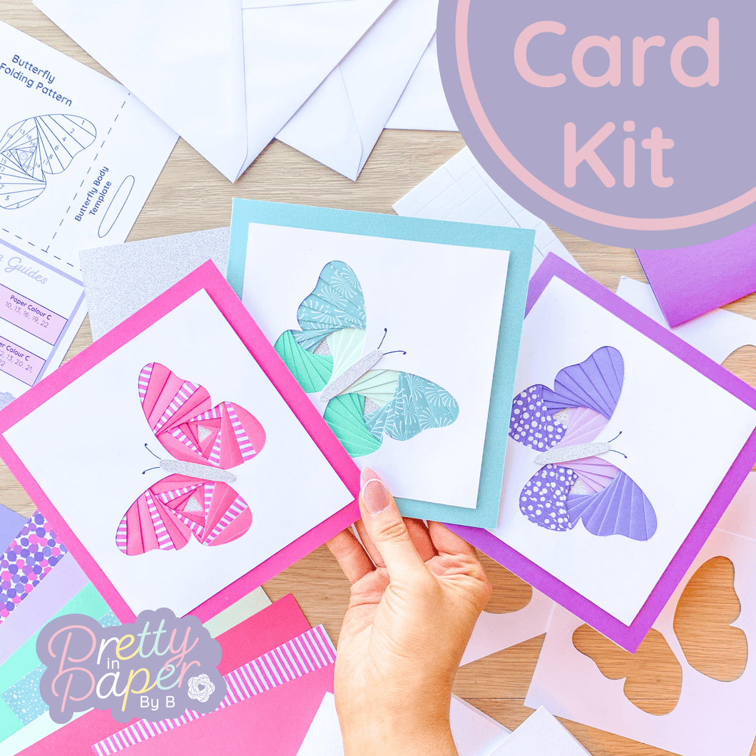 Iris folding butterfly card making kit